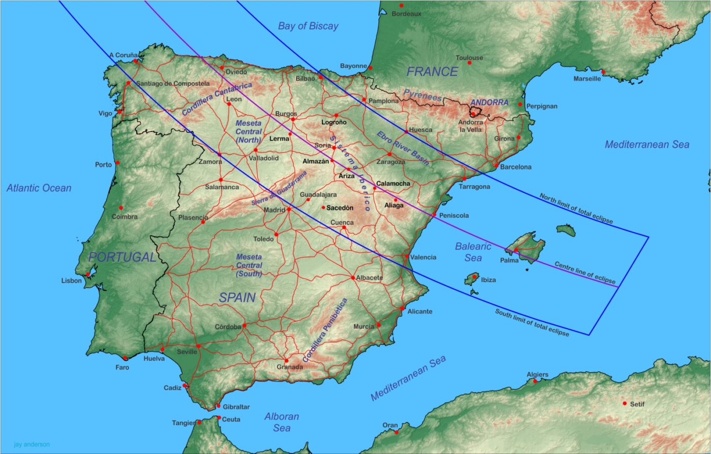 Eclipse
          path in Spain
