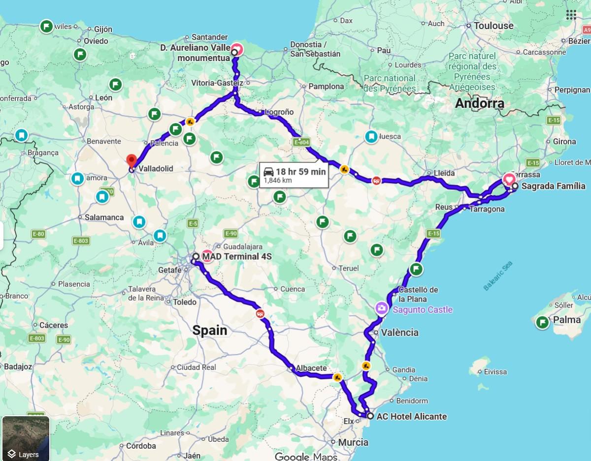 route in spain